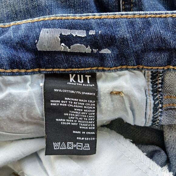 KUT From The Kloth Gidget Fray Shorts size 14 denim cutoffs jorts dark wash blue - Picture 7 of 15